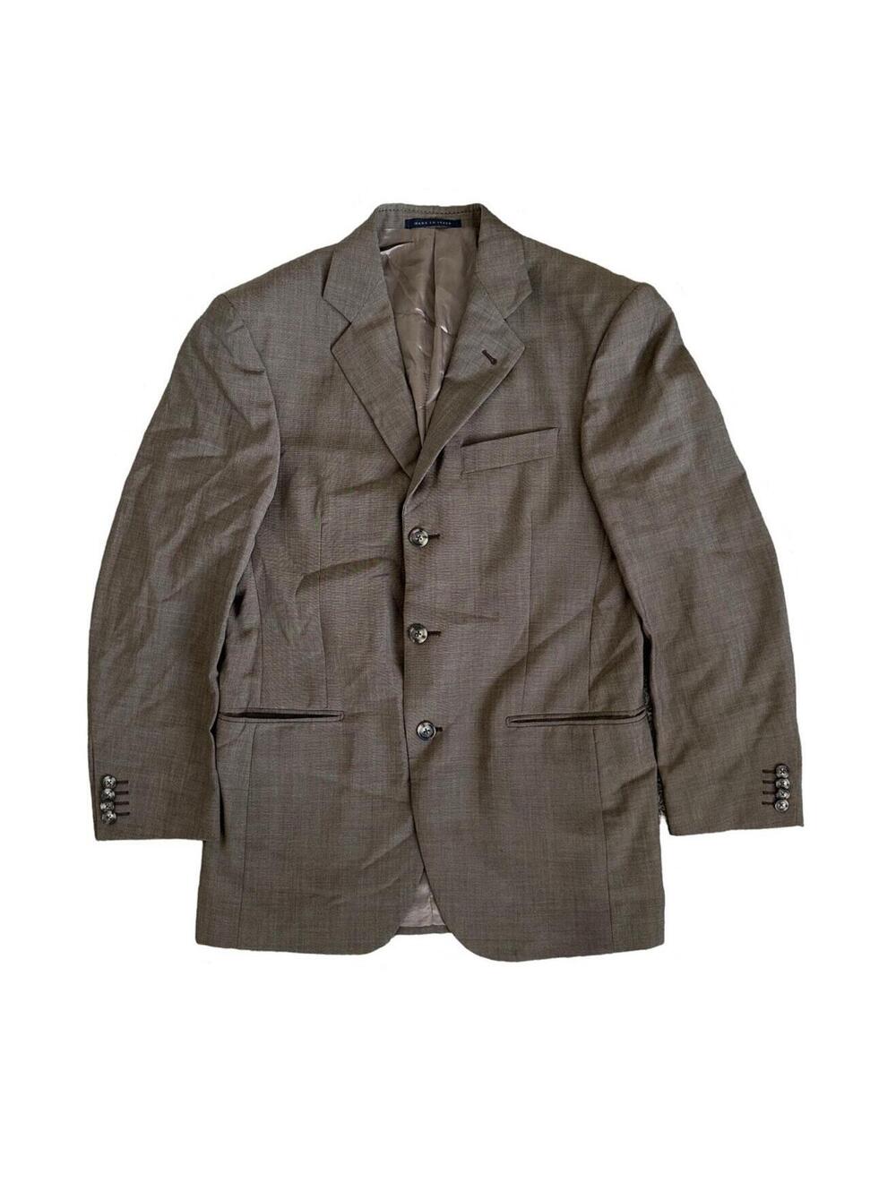 Giorgio Andreani Brown Merino Extra Fine Virgin Wool Suit Jacket Blazer Size 36c